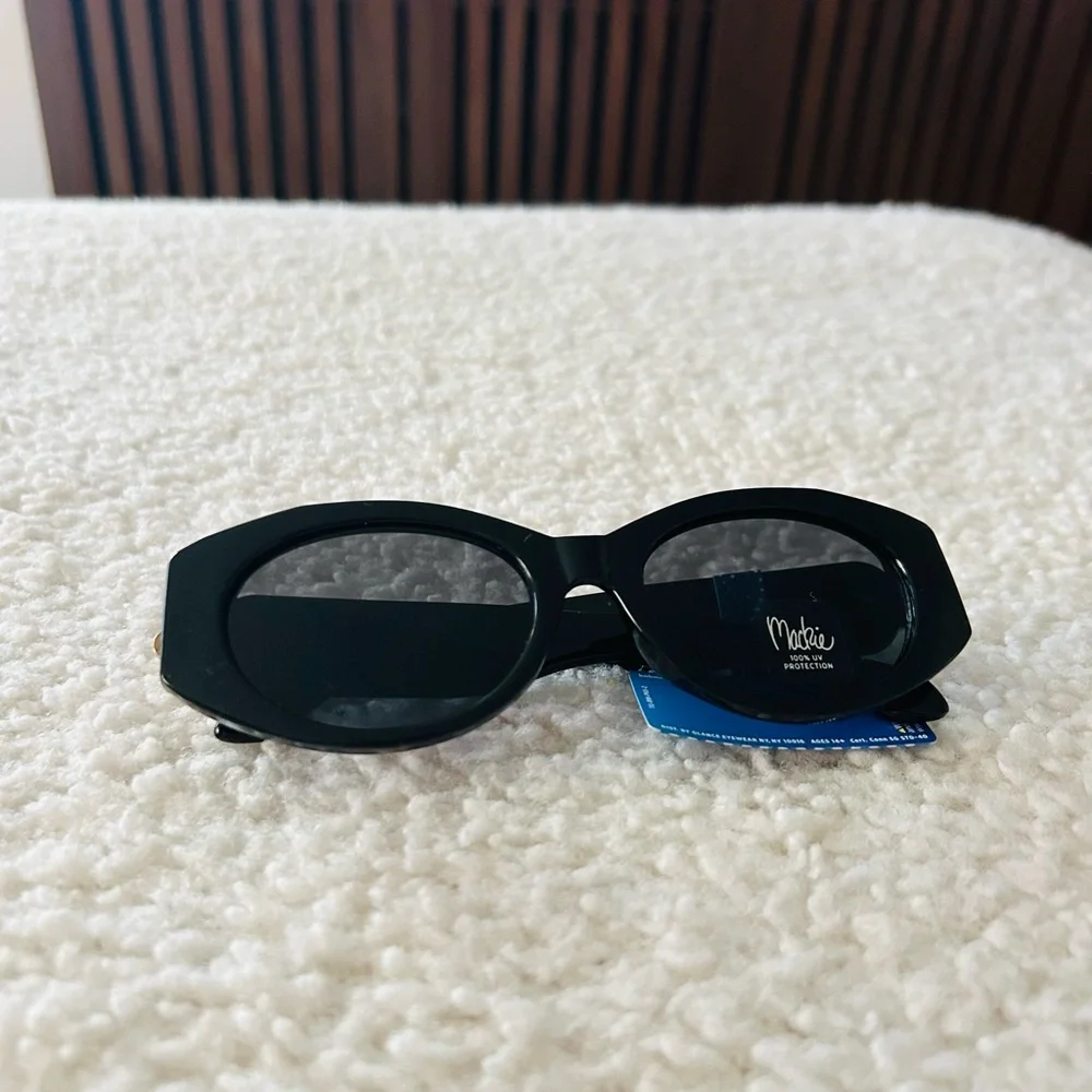 Bob Mackie Chic Black Sunglasses with Gold Accent NWT